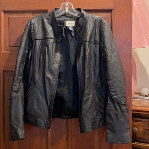 Neiman Marcus Black Leather Moto Jacket M